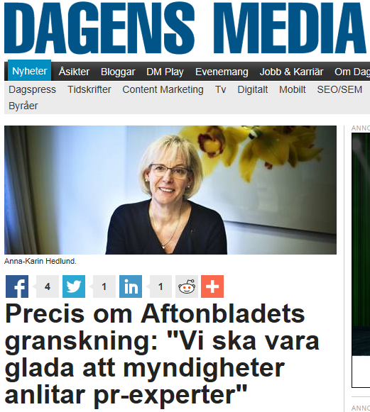AKH i Dagens Media 7 april 2015