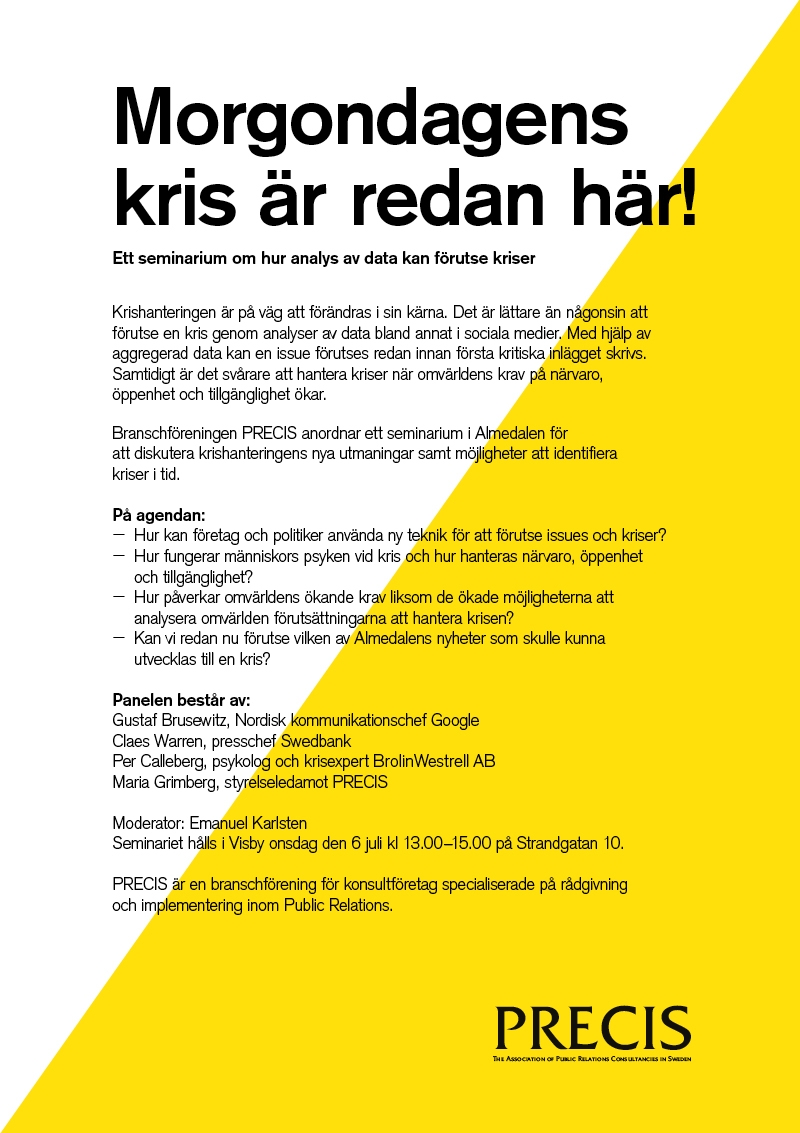 inbjudan PRECIS seminarium 6 juli