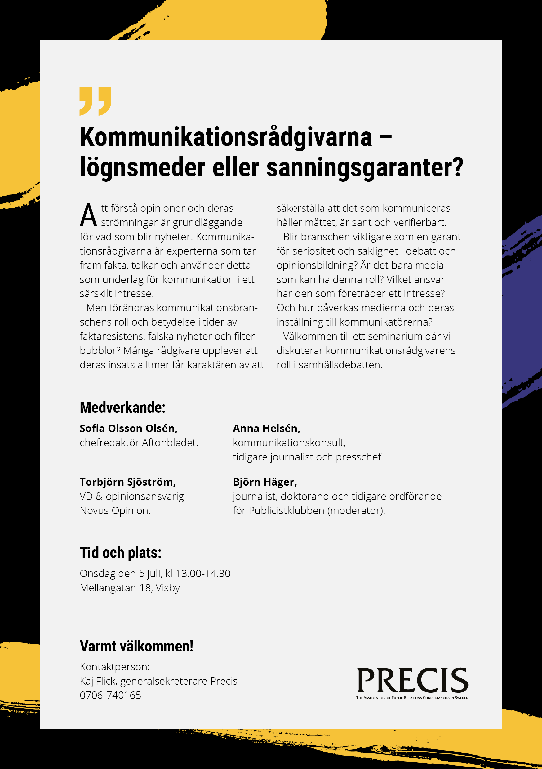 PRECIS inbjudan Almedalen 20170705
